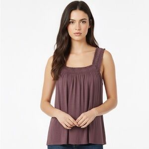 Anthropologie purple square neck tank top size small